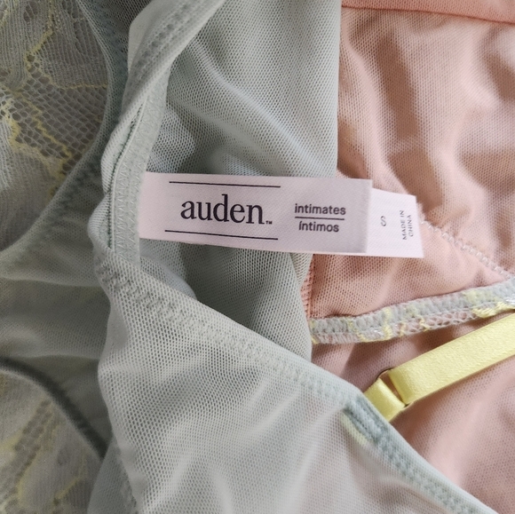 Auden Womens Pastel Floral Lace Thong Negligee/Teddy |S| |NWT| - Picture 7 of 11
